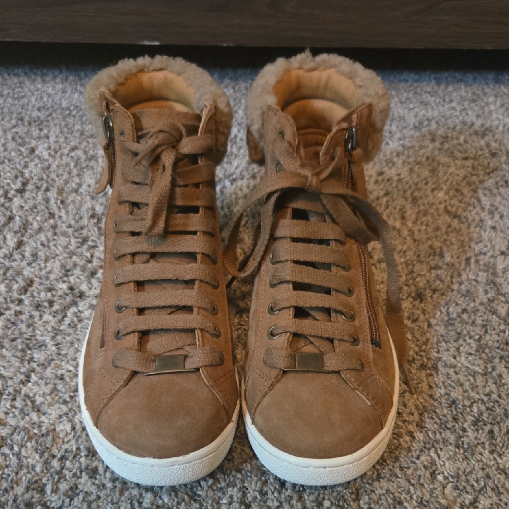 Women's UGG Brown Suede High-Top Sneakers